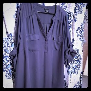 Gray Torrid roll tab 3/4 sleeve top